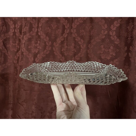 Set of 3 INDIANA GLASS Bowls Square Ruffle Diamond Point Candy Nut Dish Clear - Picture 7 of 16